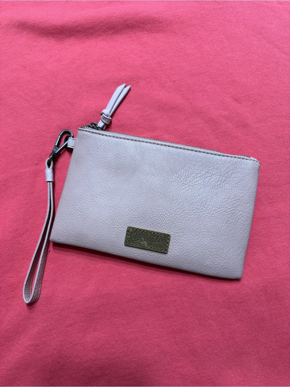 Wrangler Blush Pink Leather Wristlet Clutch
